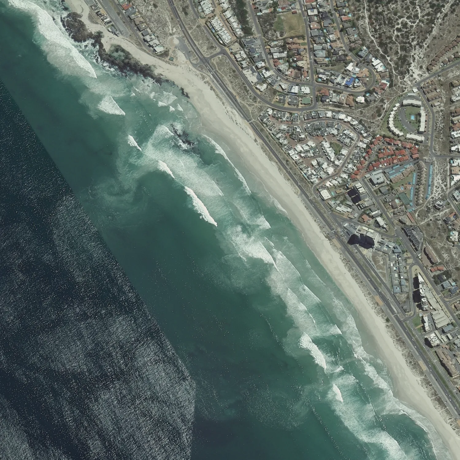 Crayonised aerial map of Bloubergstrand