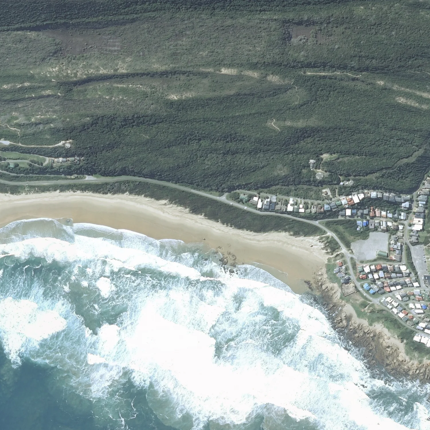 Crayonised aerial map of Buffalo Bay