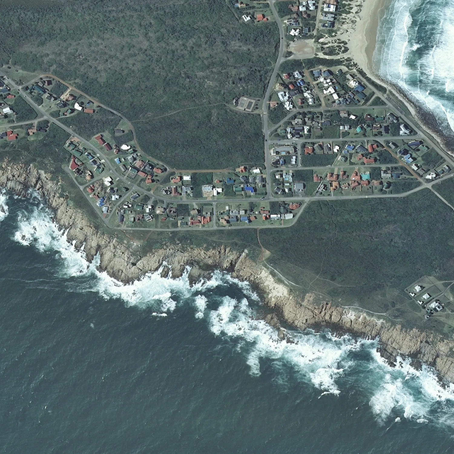 Crayonised aerial map of Cape St Francis