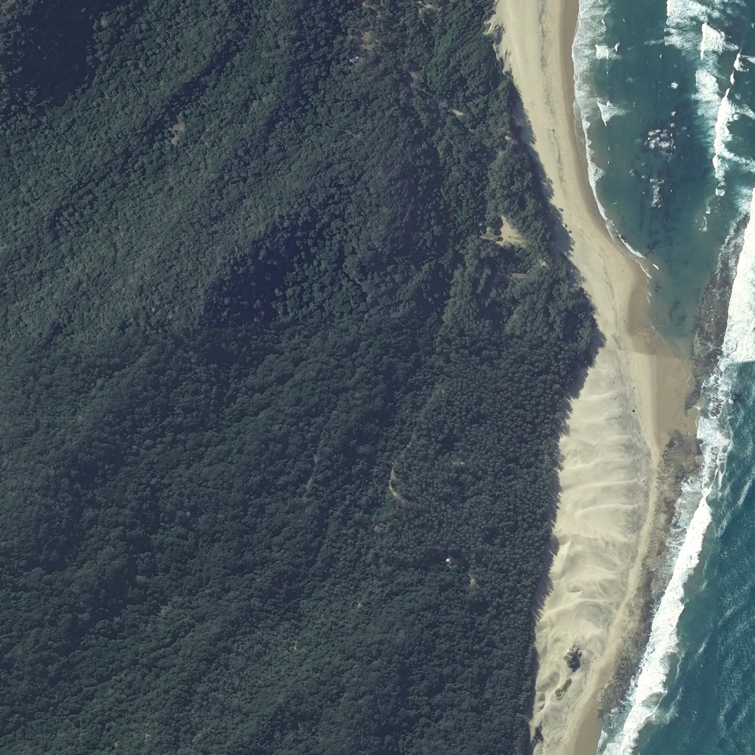 Crayonised aerial map of Cape Vidal