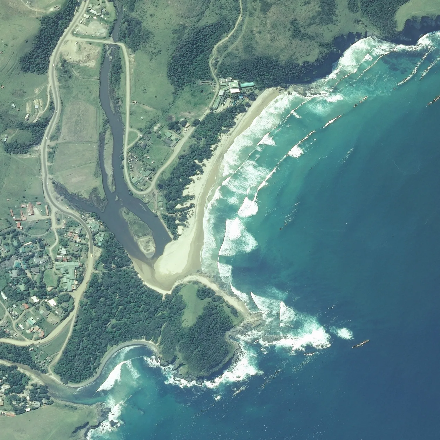Crayonised aerial map of Coffee Bay