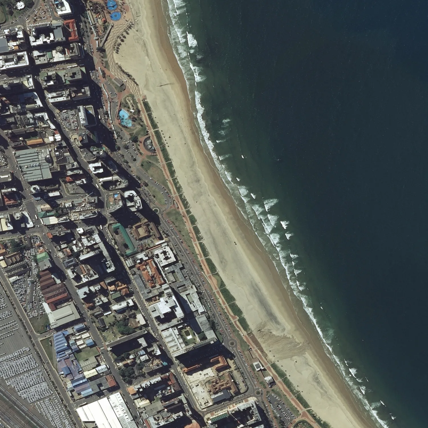 Crayonised aerial map of Durban