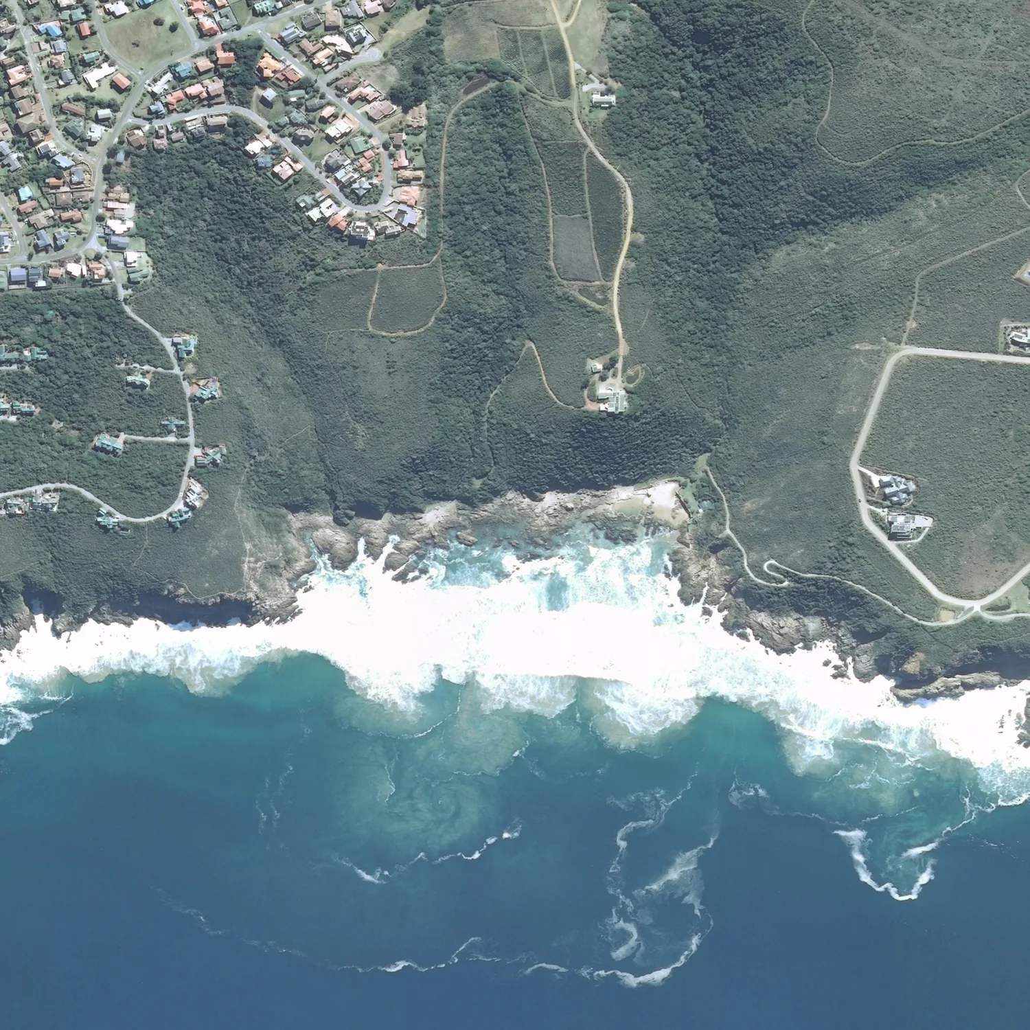 Crayonised aerial map of Herolds Bay