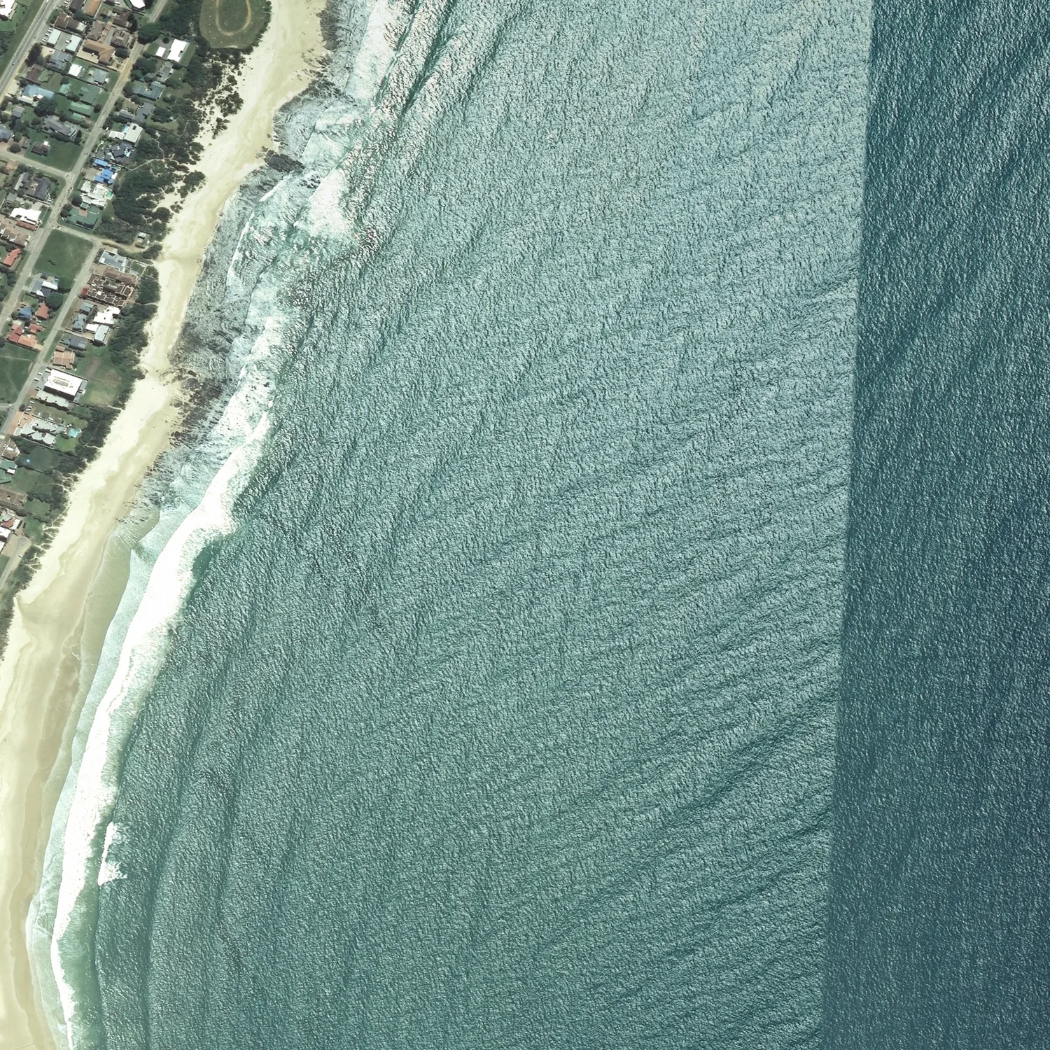 Crayonised aerial map of Jeffreys Bay