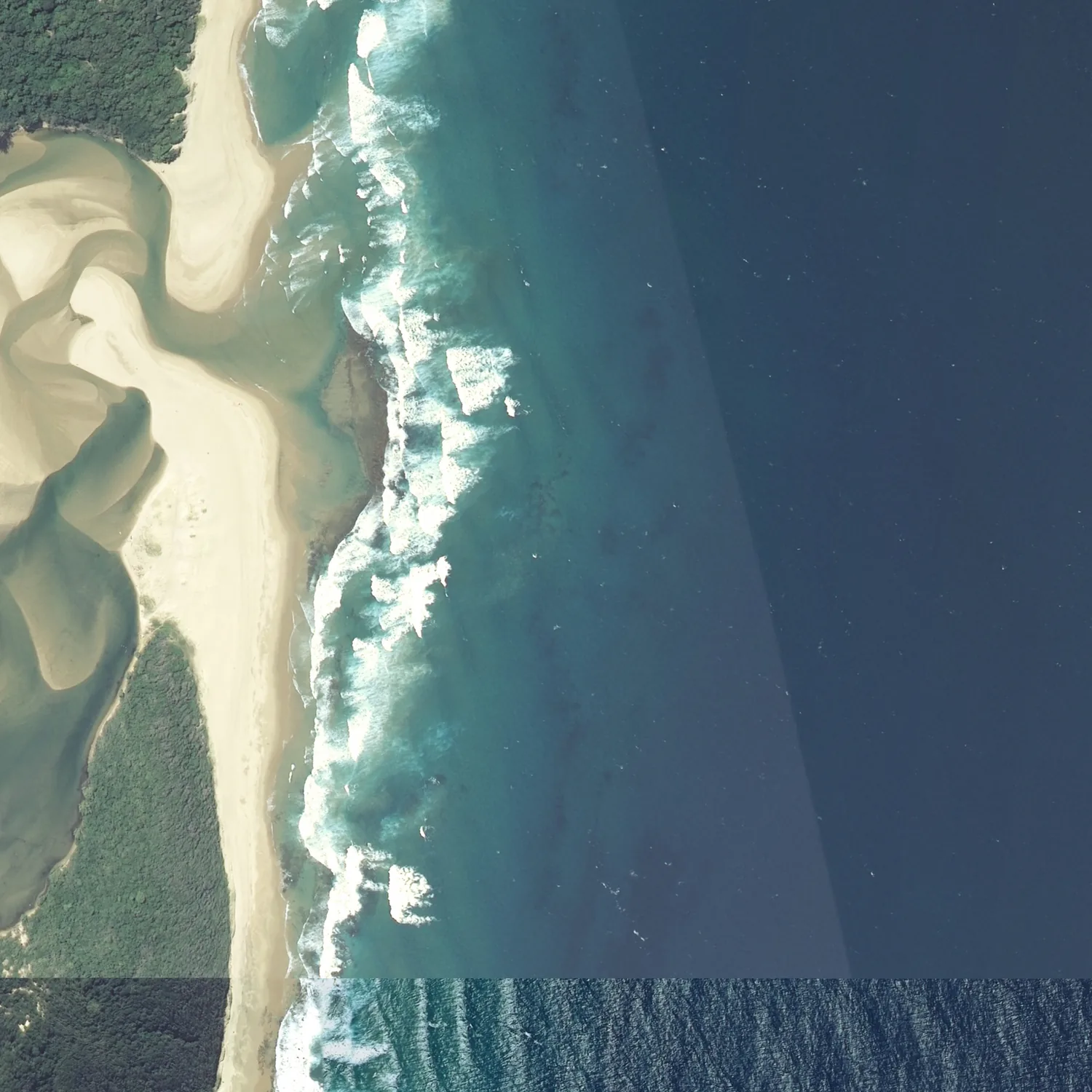 Crayonised aerial map of Kosi Bay
