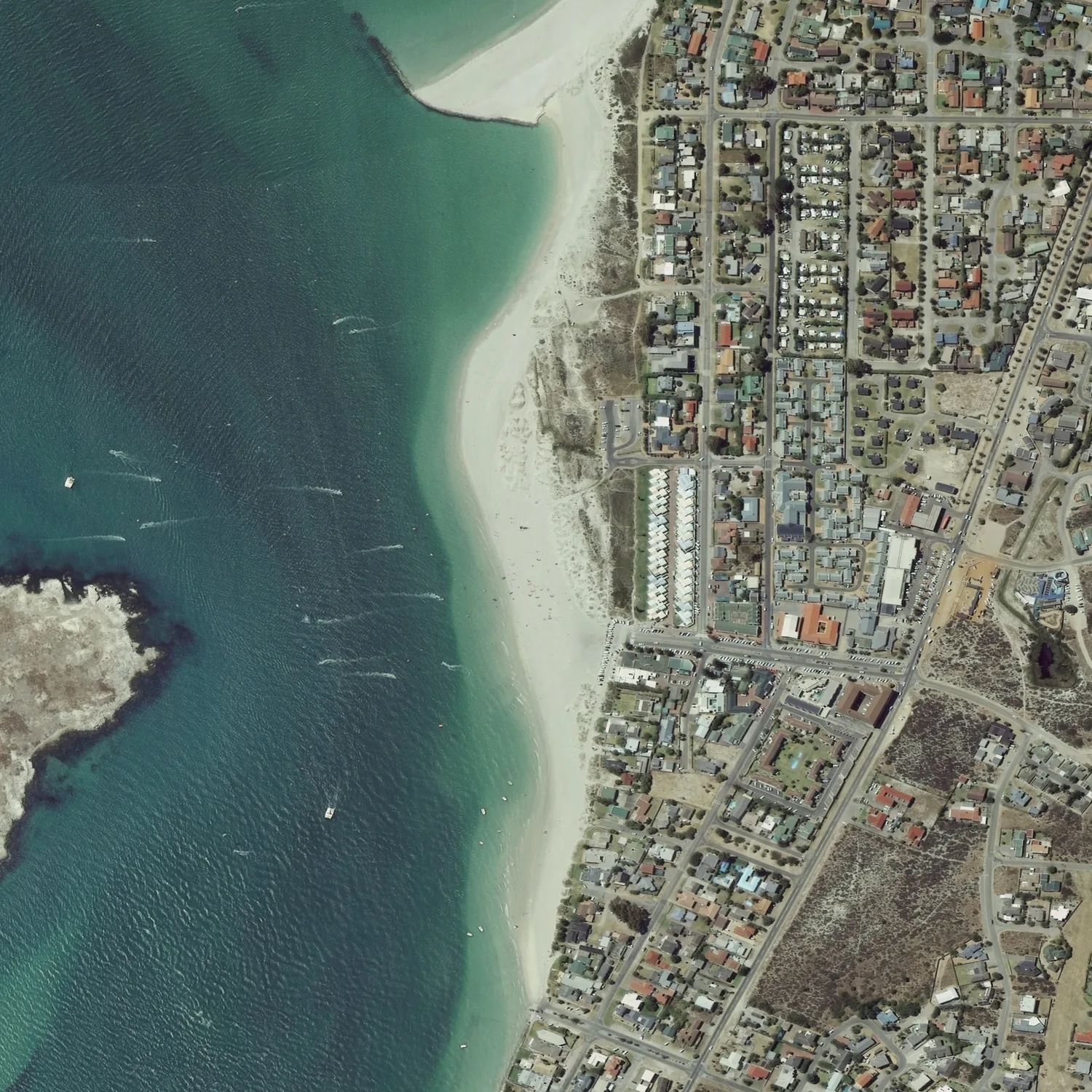 Crayonised aerial map of Langebaan