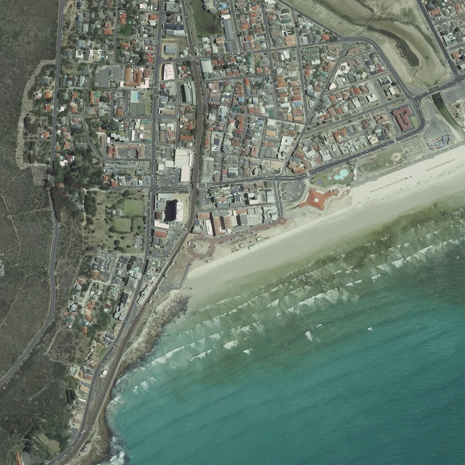 Crayonised aerial map of Muizenberg