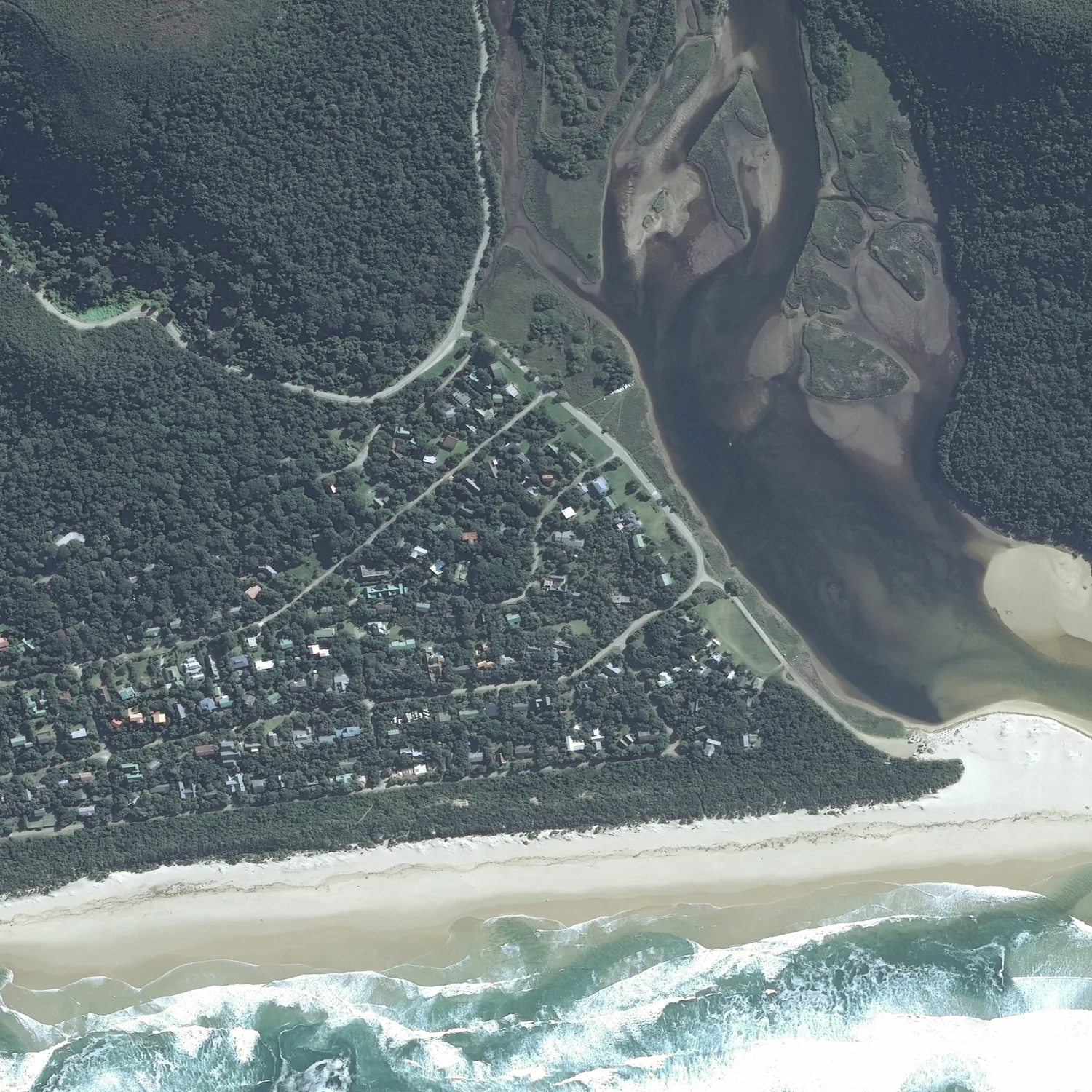 Crayonised aerial map of Natures Valley