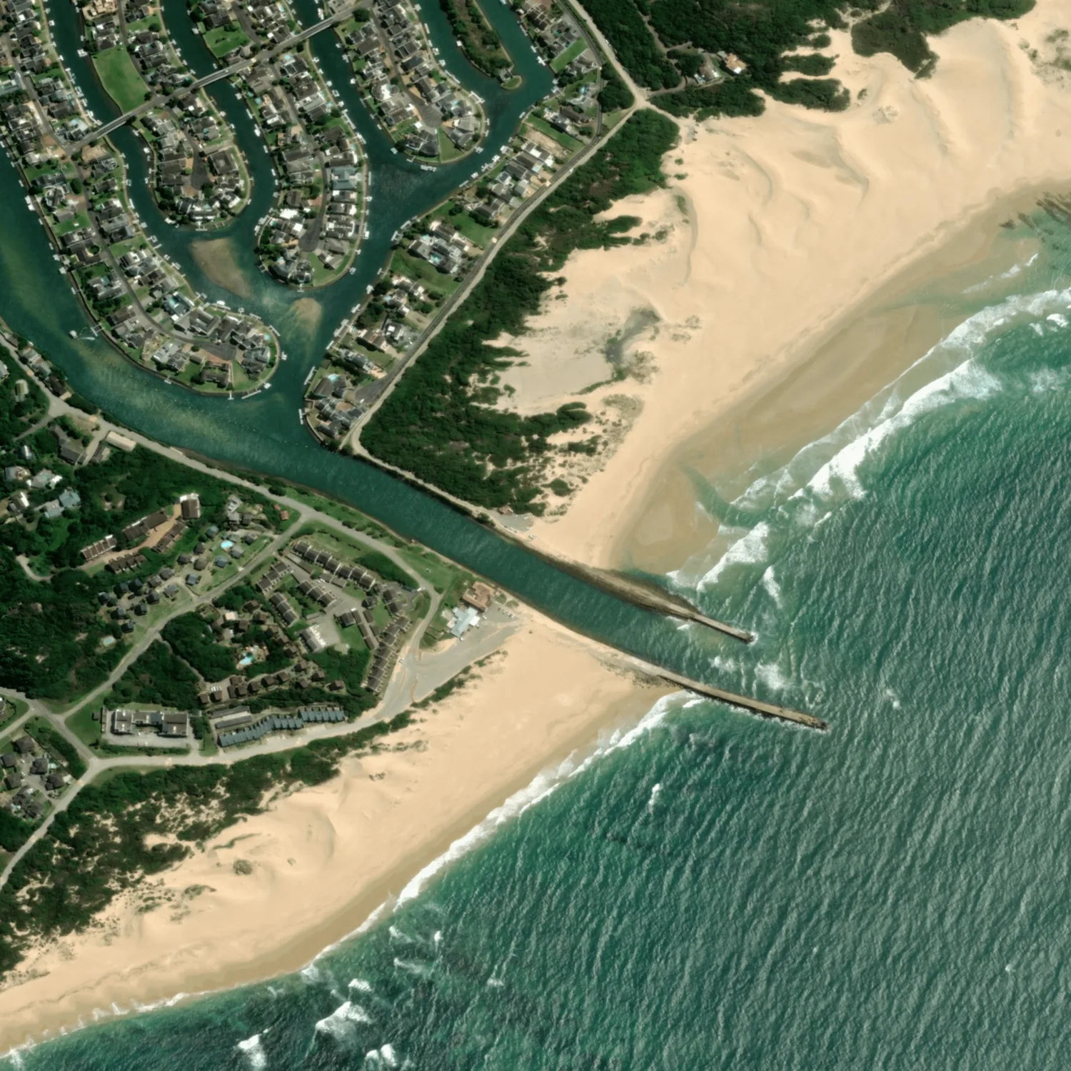 Crayonised aerial map of Port Alfred