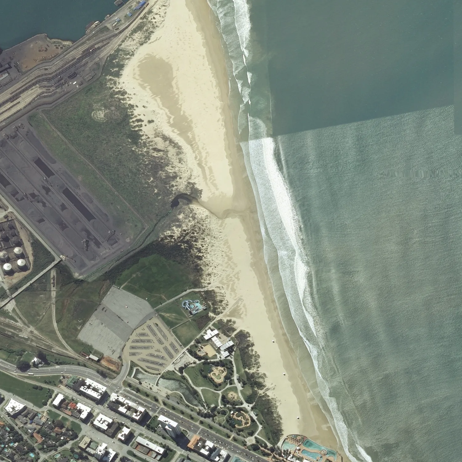 Crayonised aerial map of Gqeberha (Port Elizabeth)
