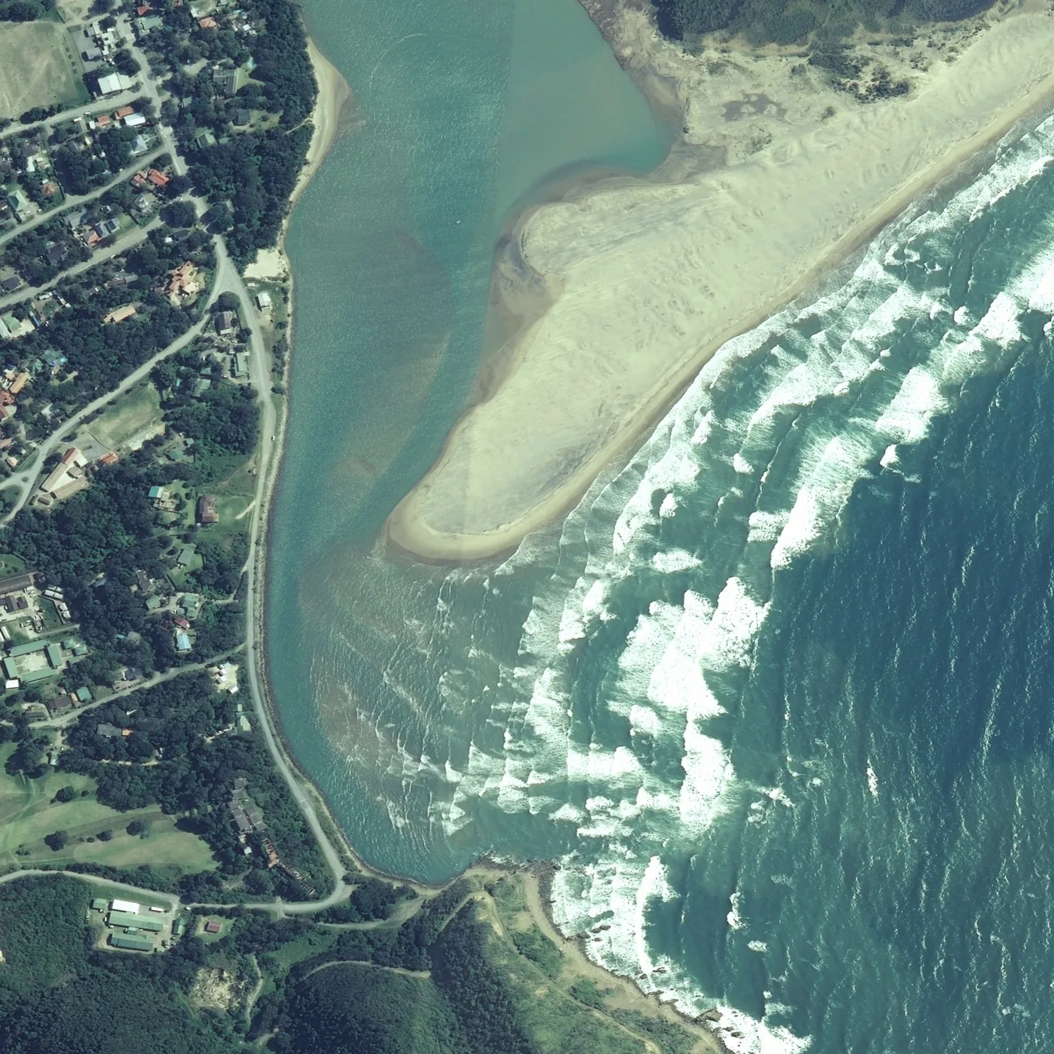 Crayonised aerial map of Port St Johns