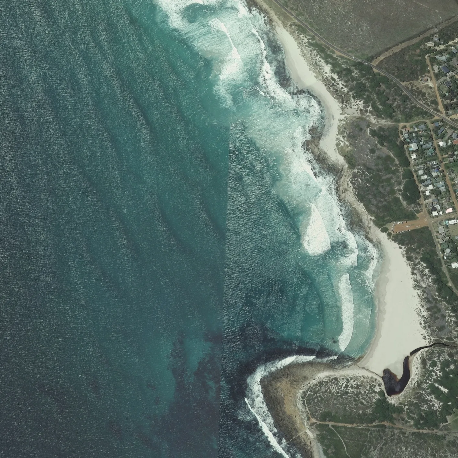 Crayonised aerial map of Scarborough