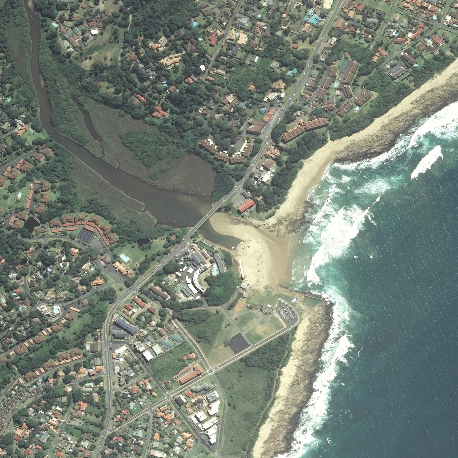 Crayonised aerial map of Shelly Beach