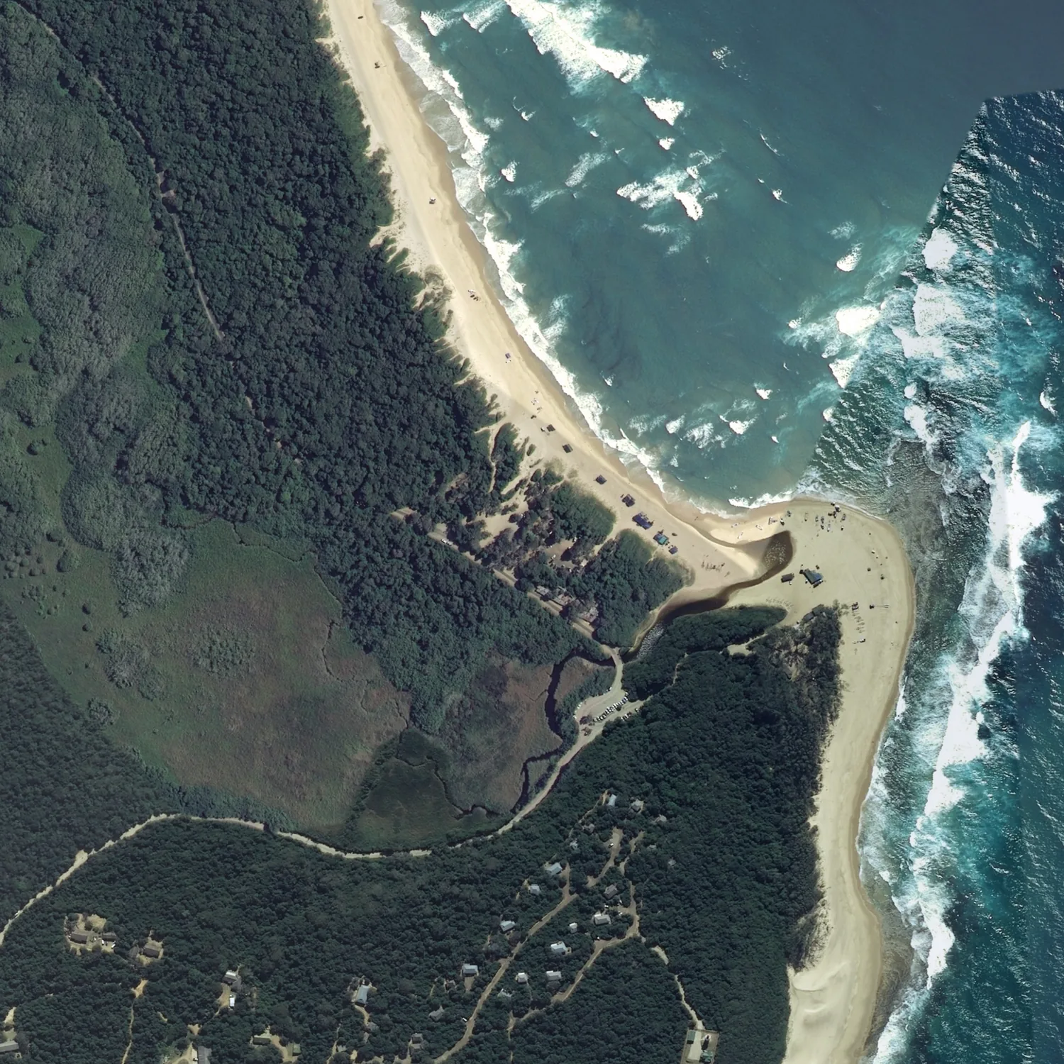 Crayonised aerial map of Sodwana Bay