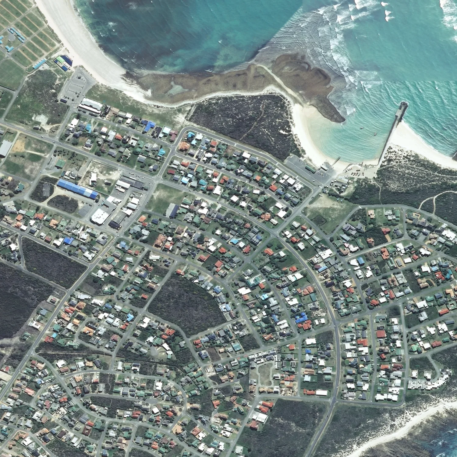 Crayonised aerial map of Struisbaai