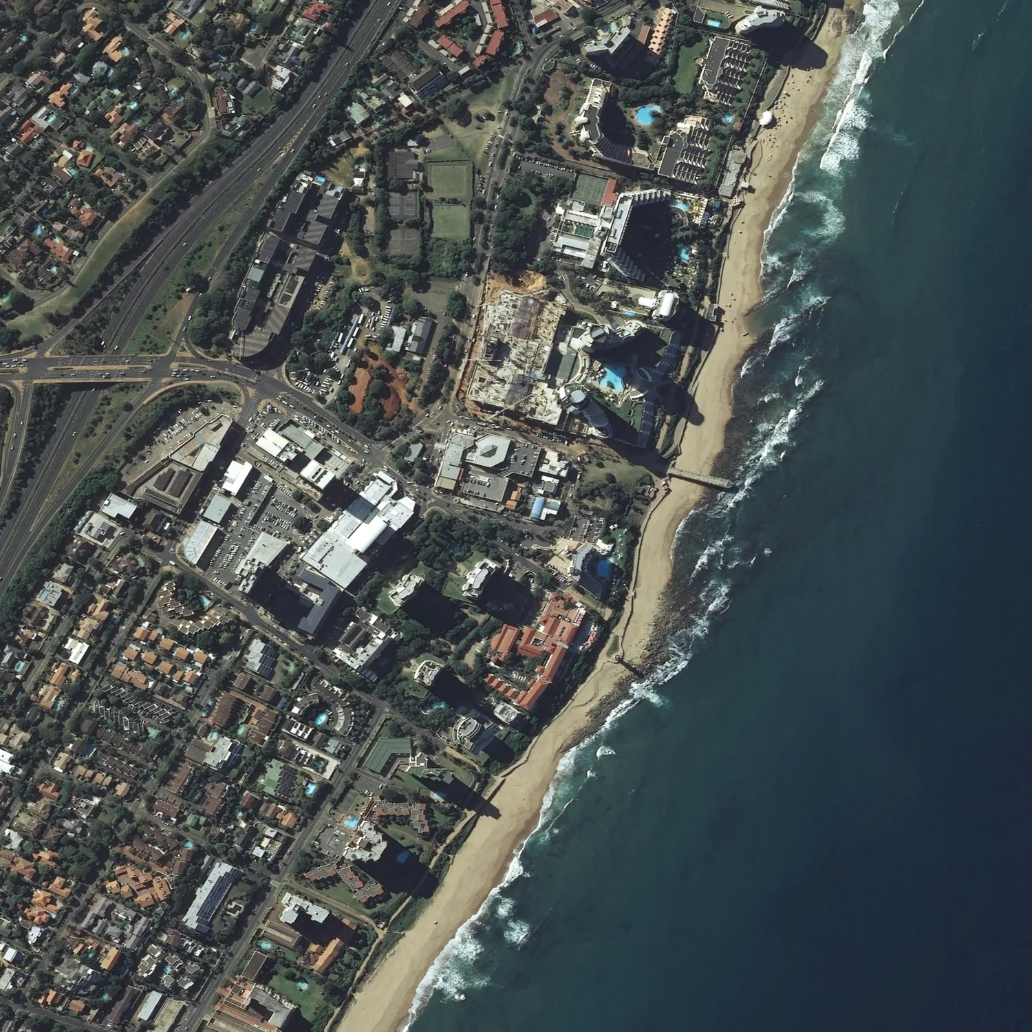 Crayonised aerial map of Umhlanga