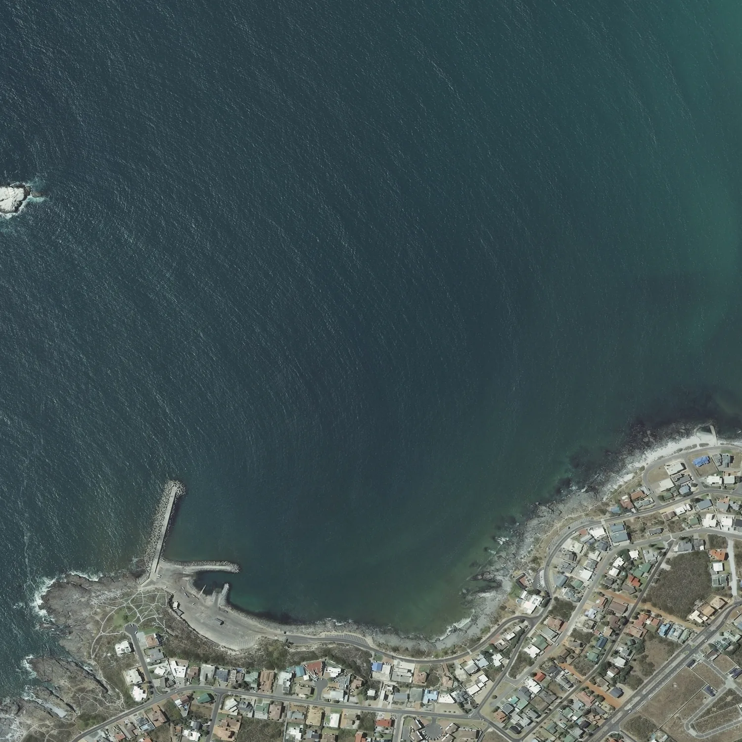 Crayonised aerial map of Yzerfontein