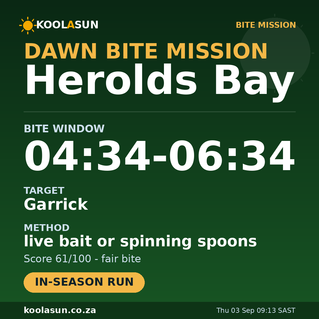 Herolds Bay bite mission card