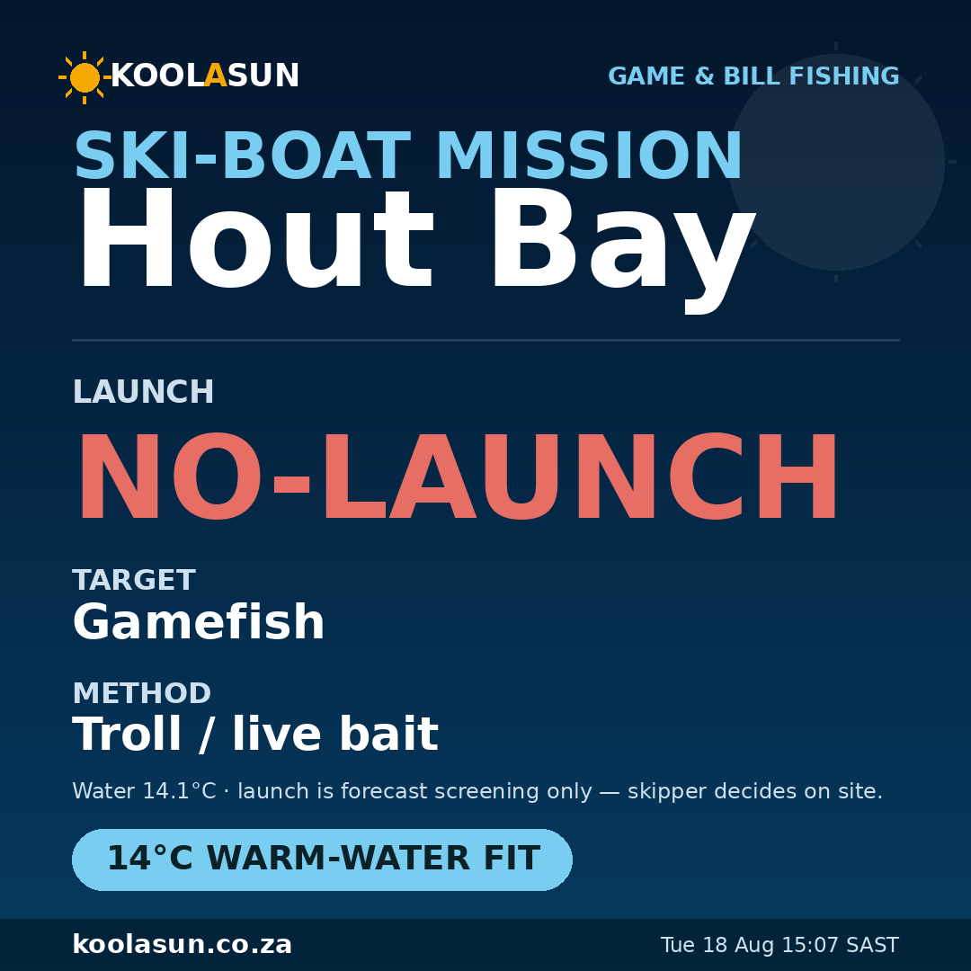 Hout Bay ski-boat mission card