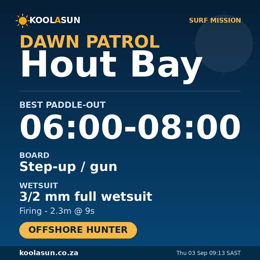 Hout Bay surf mission card
