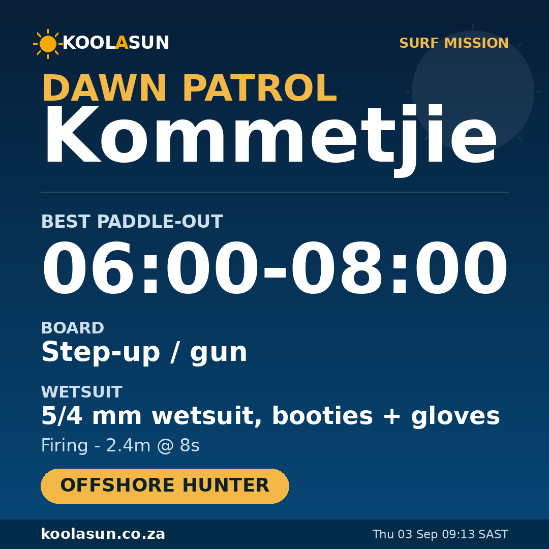 Kommetjie surf mission card