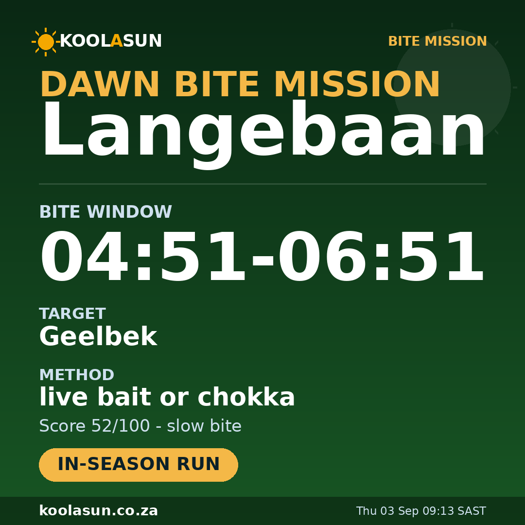 Langebaan bite mission card