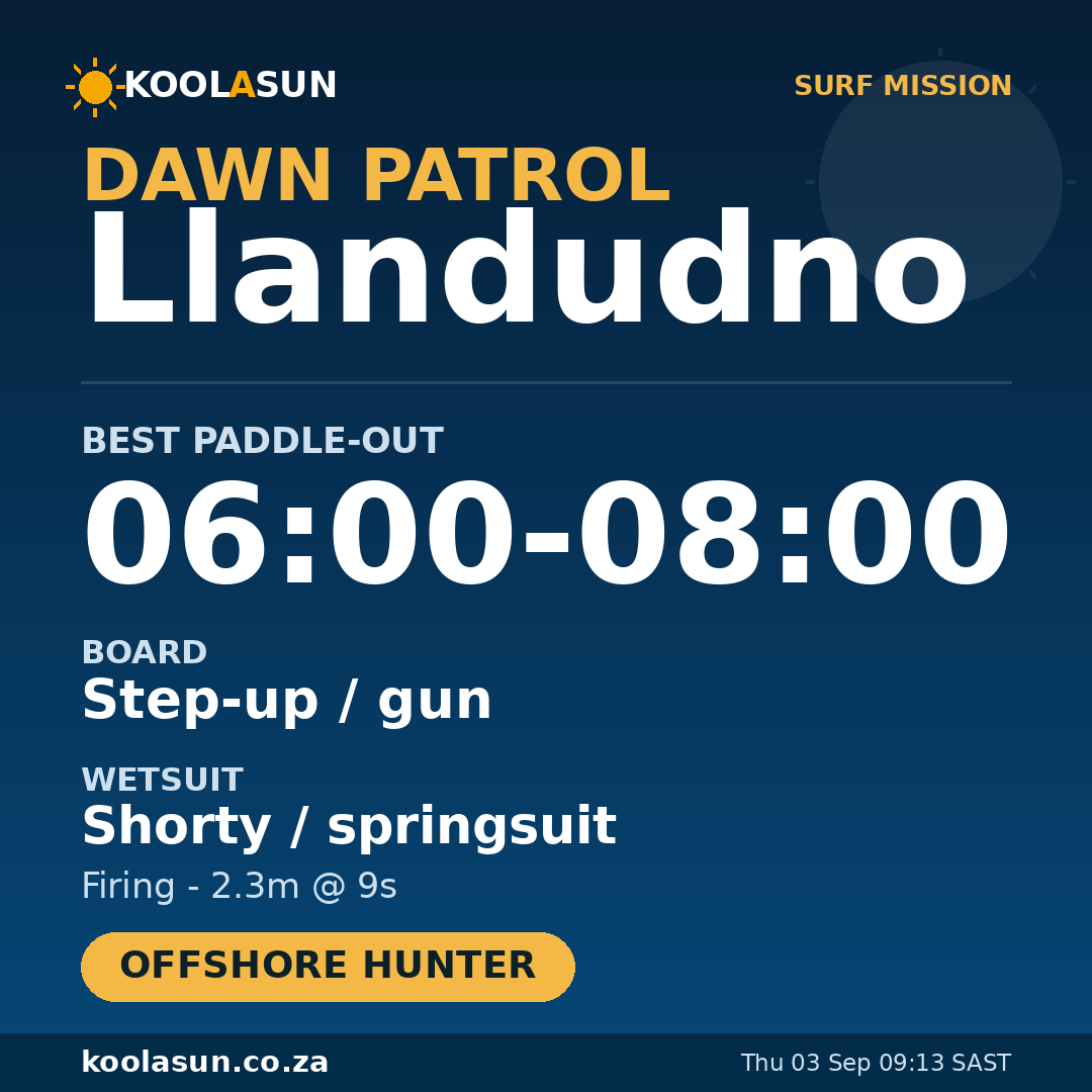 Llandudno surf mission card