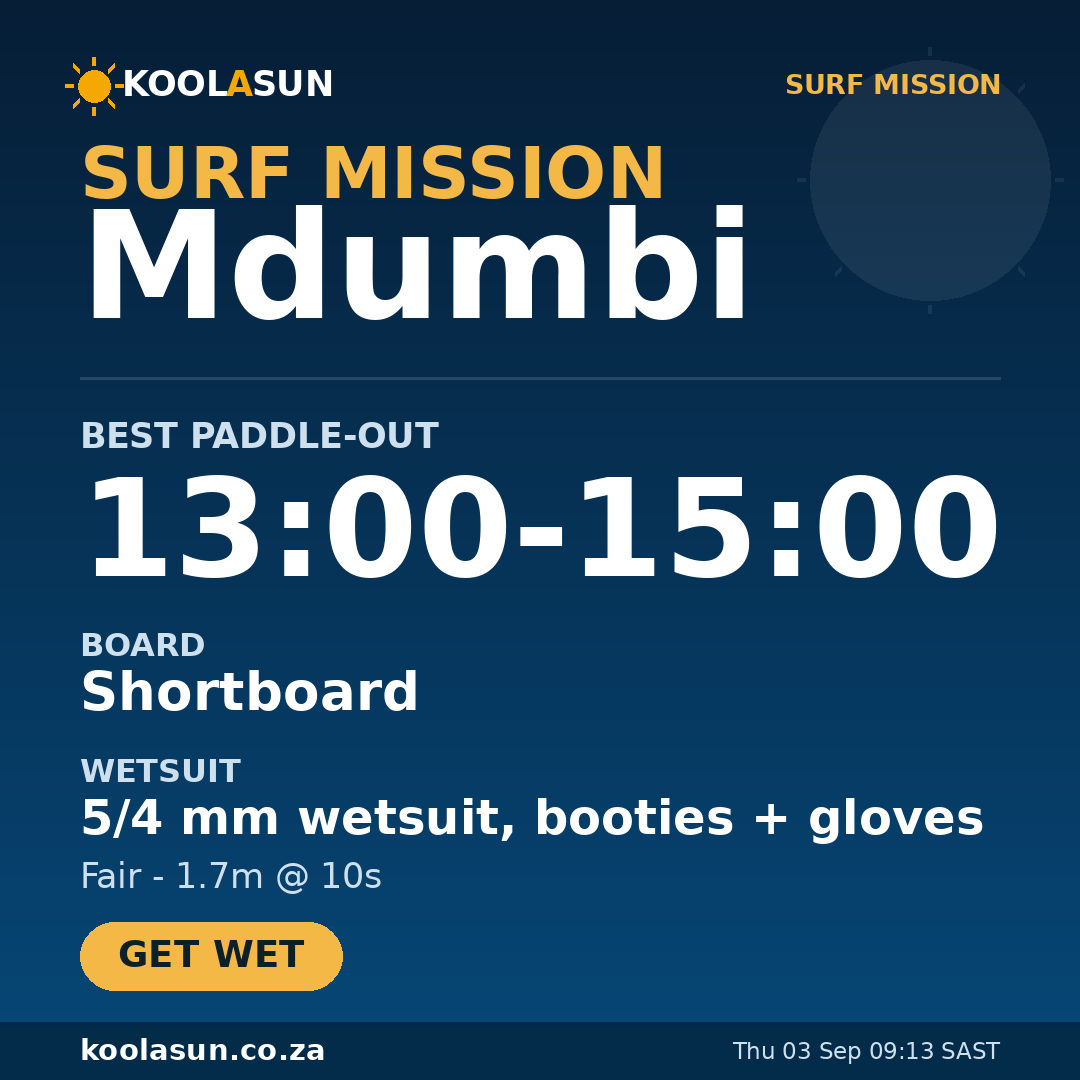 Mdumbi surf mission card