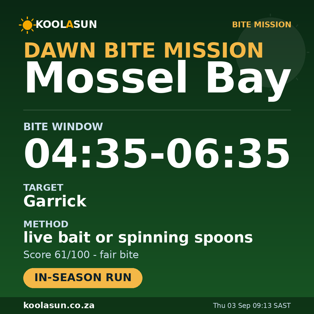 Mossel Bay bite mission card
