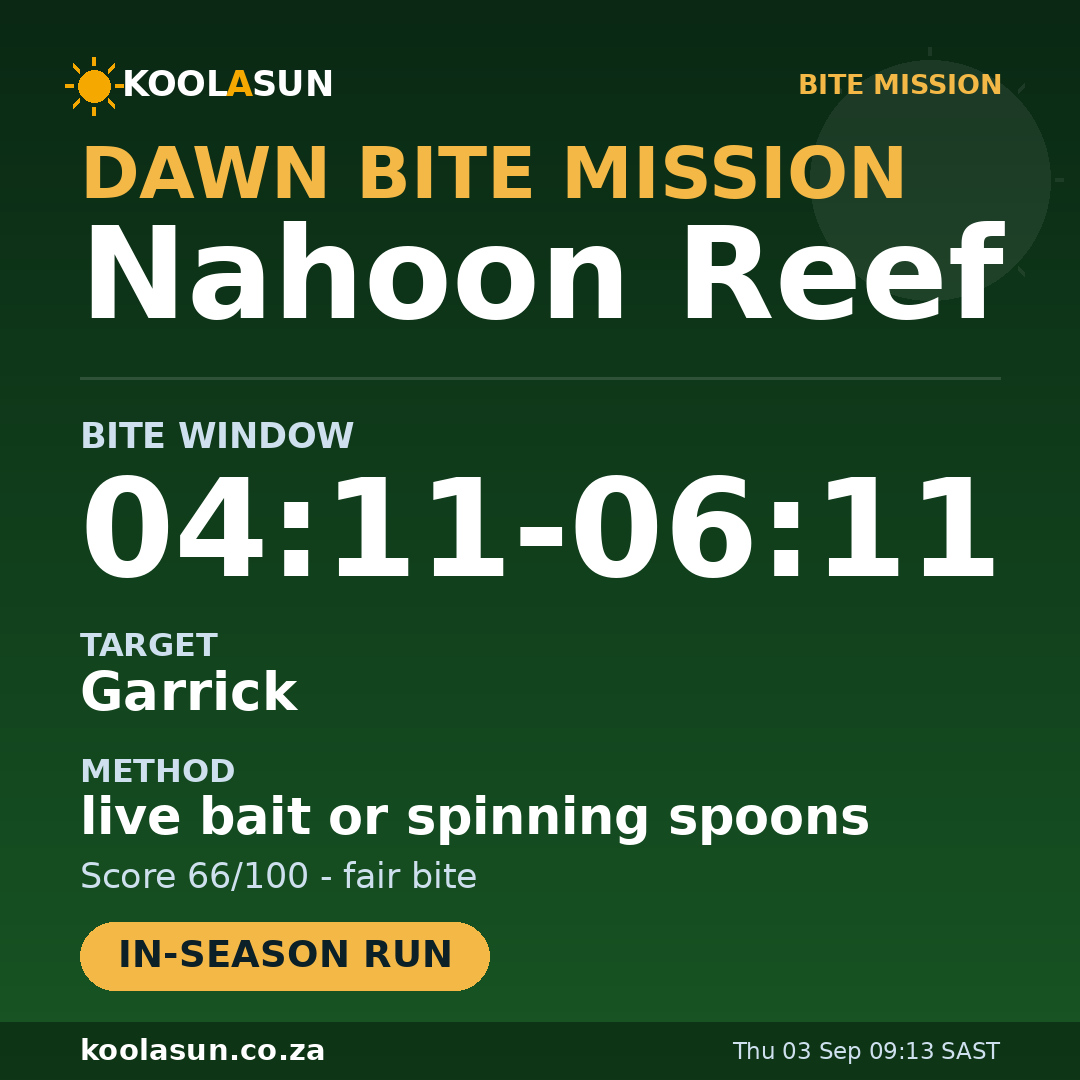 Nahoon Reef bite mission card