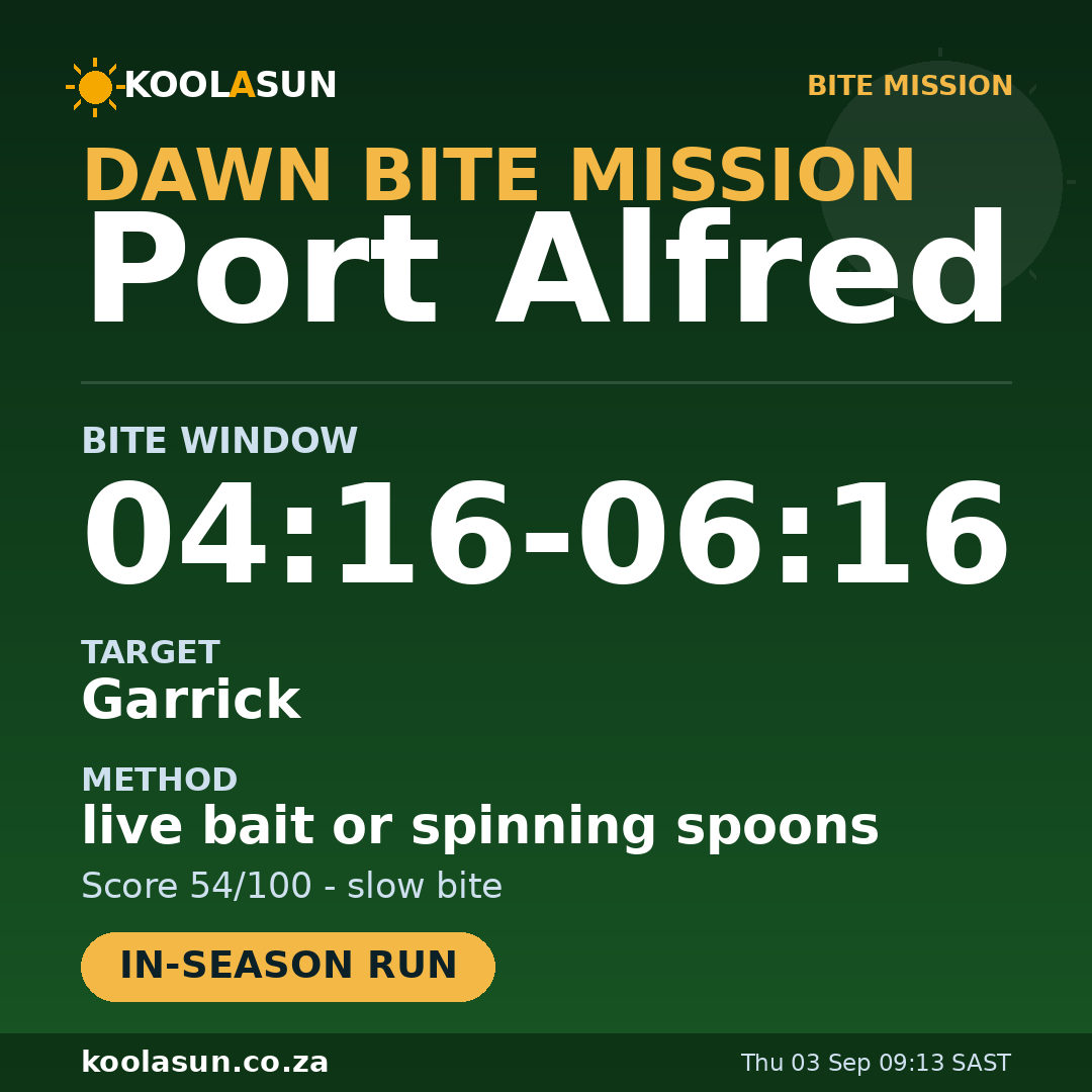 Port Alfred bite mission card