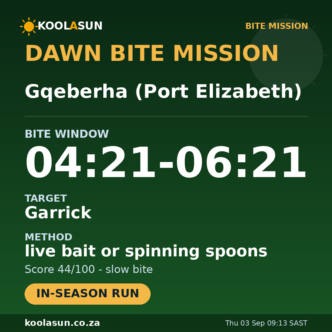 Gqeberha (Port Elizabeth) bite mission card