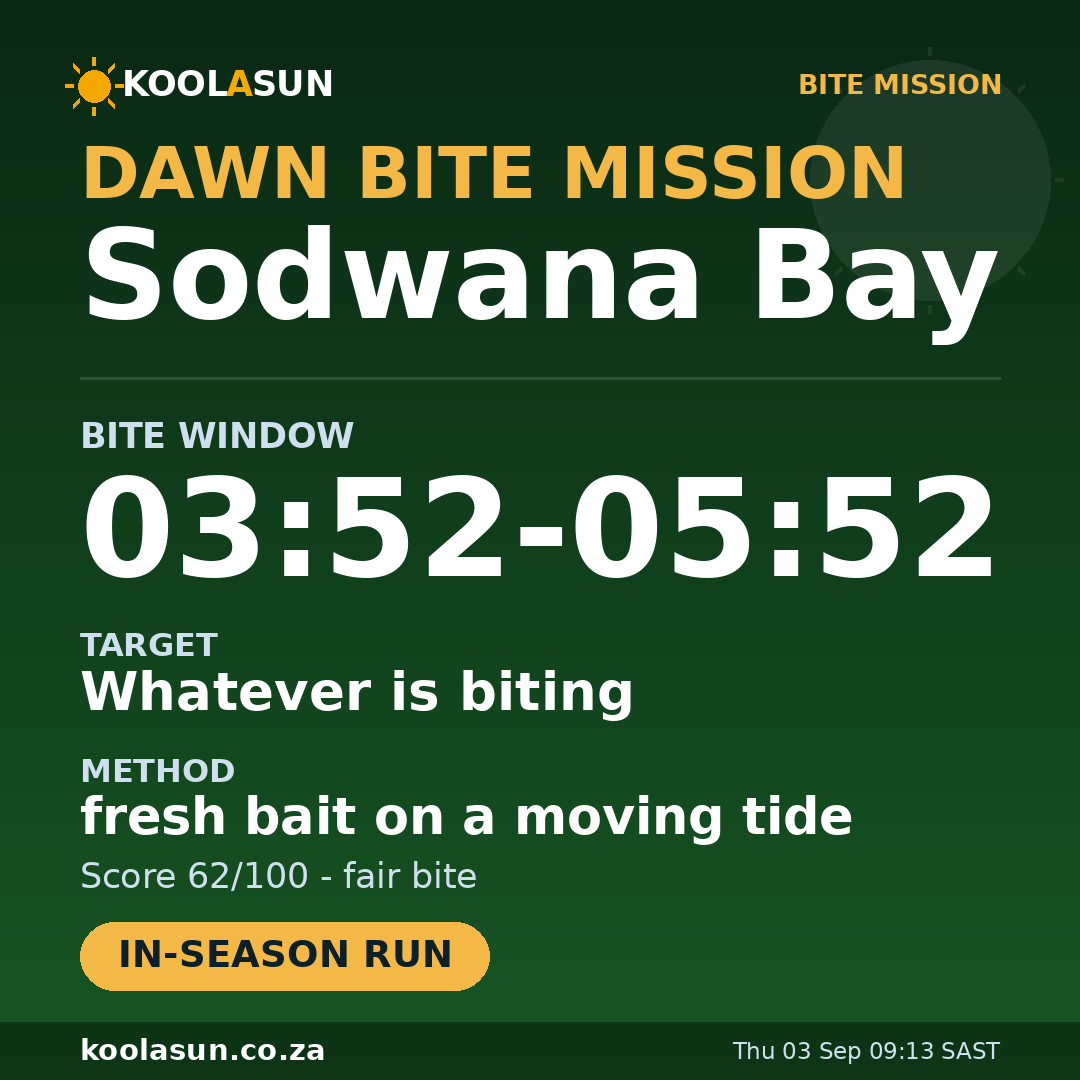 Sodwana Bay bite mission card
