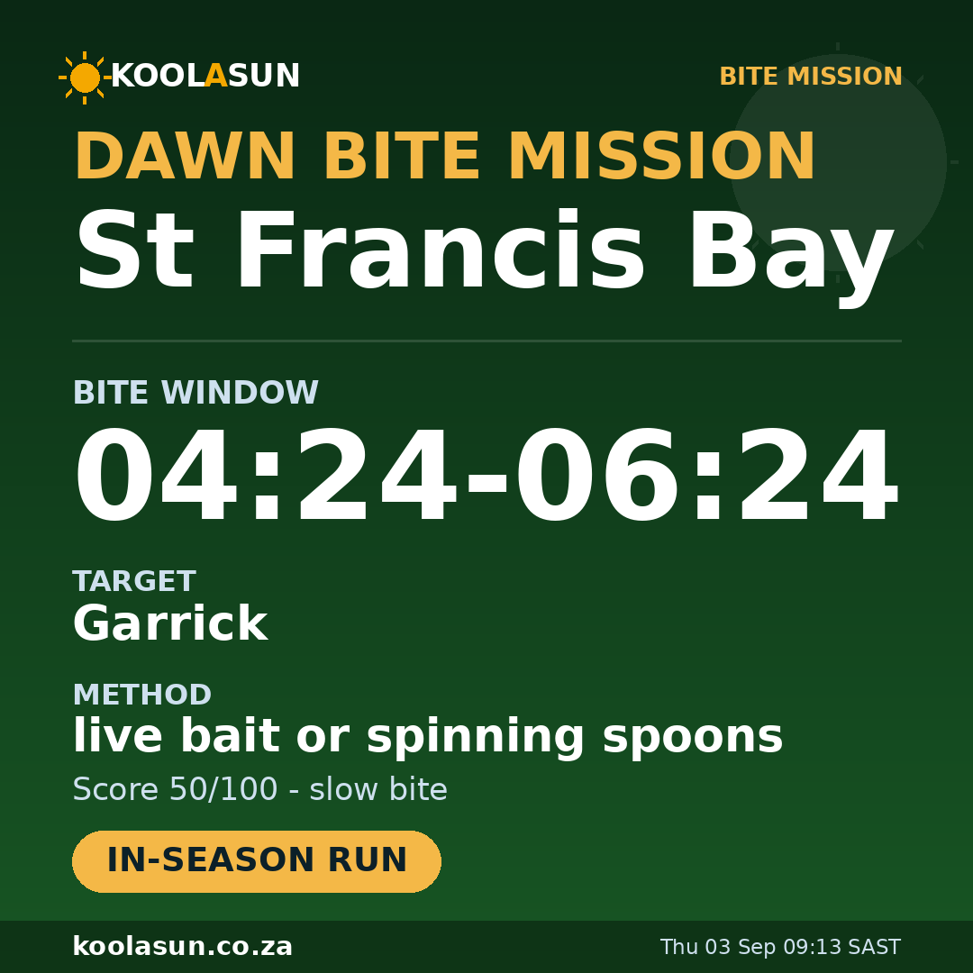 St Francis Bay bite mission card