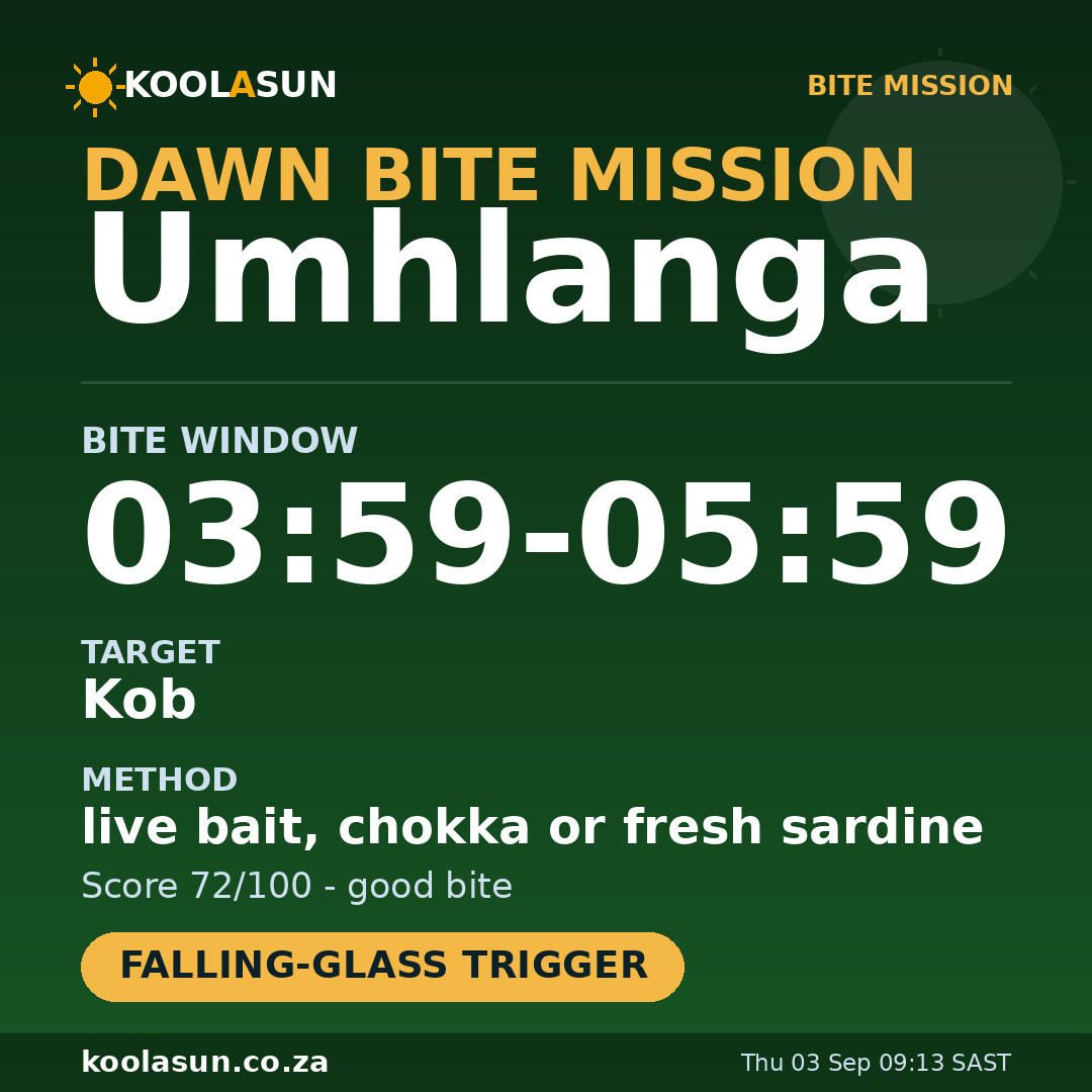 Umhlanga bite mission card