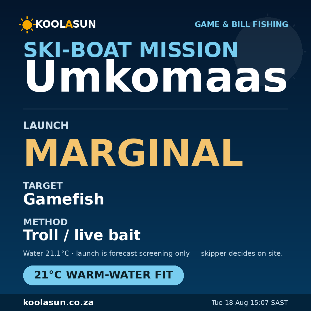 Umkomaas ski-boat mission card