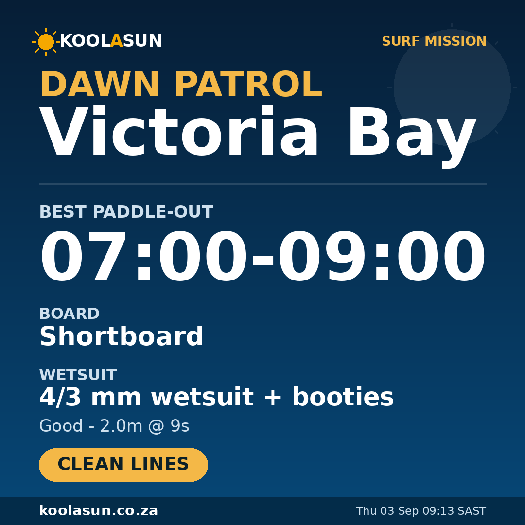 Victoria Bay surf mission card
