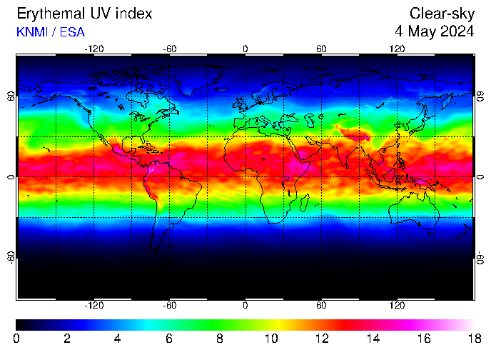 World Map UV Index